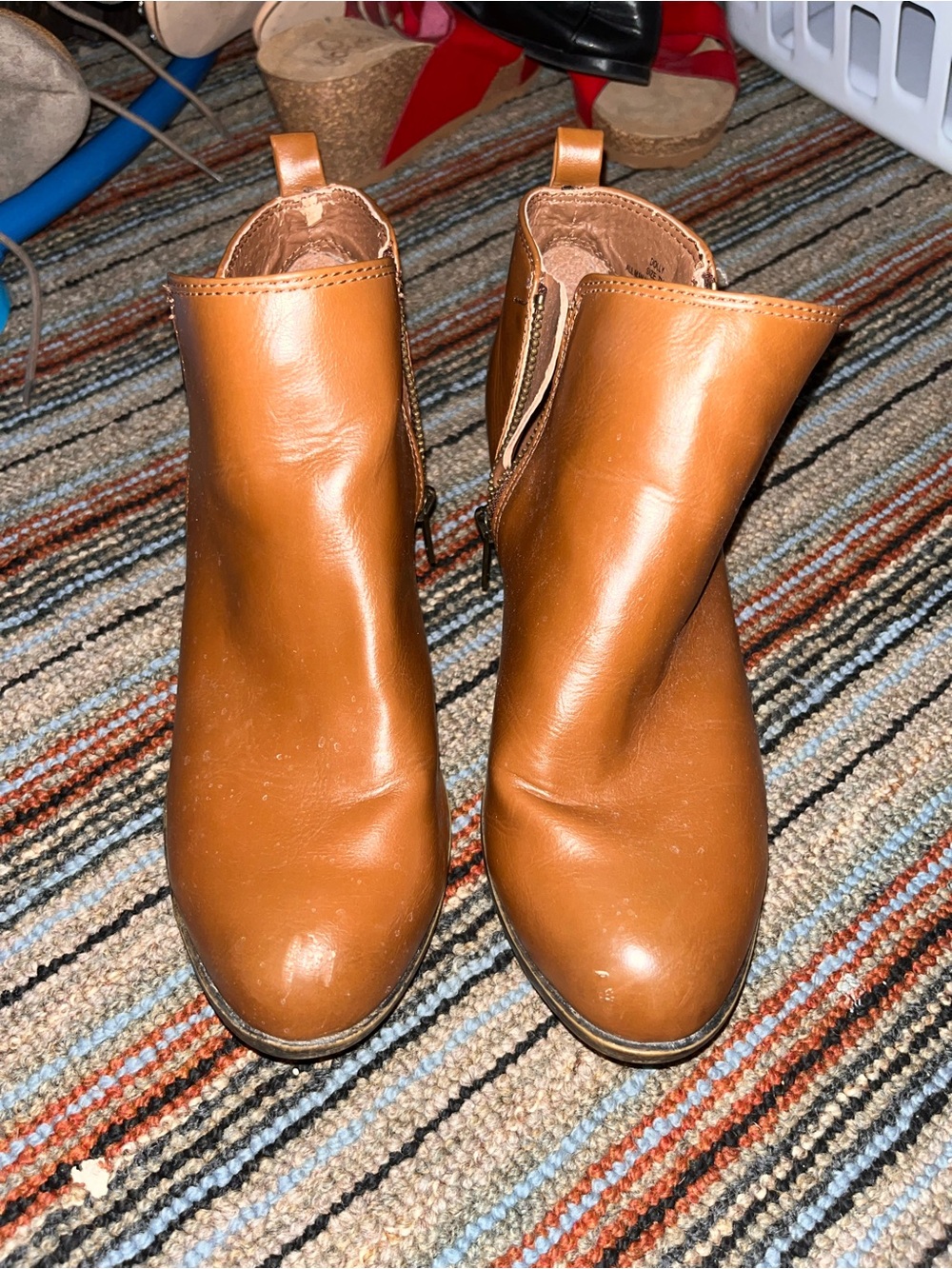 Women's Tan Leather Ankle Boots